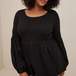 Eyelet Sleeve Torrid Top 5xl